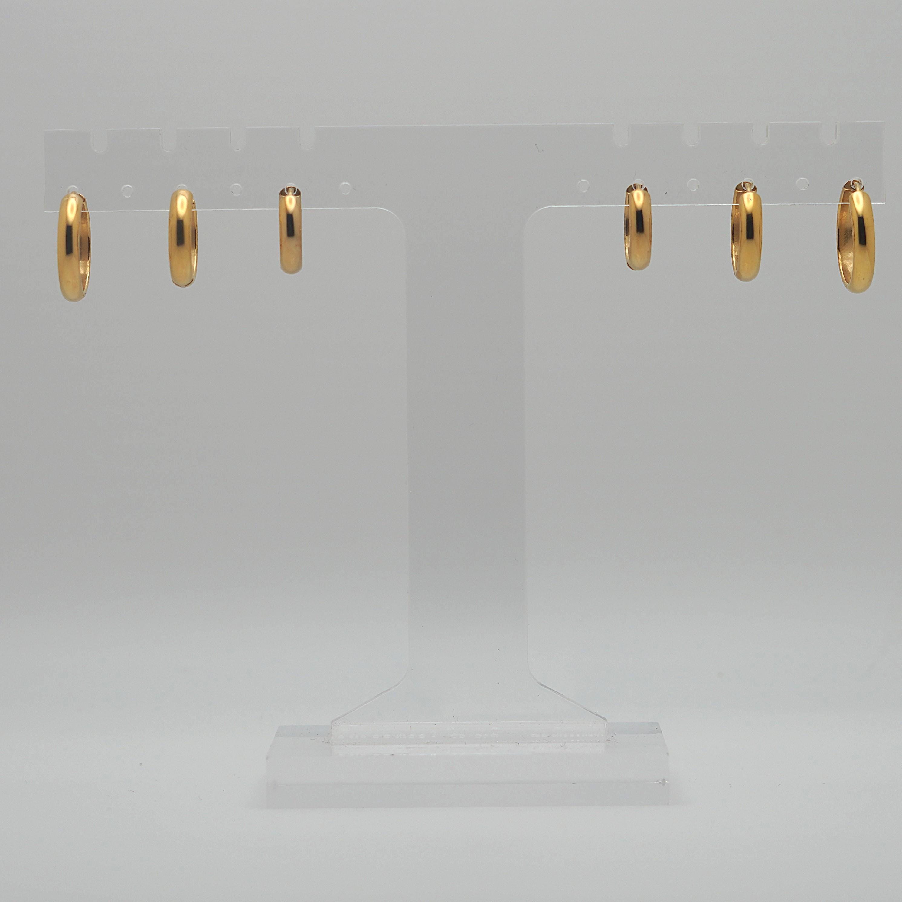 Classic Gold Huggie Hoop Earrings 18K Gold PVD · Waterproof Everyday Hoops · Tarnish Free Stainless Steel · Minimalist Dainty Gift for Her