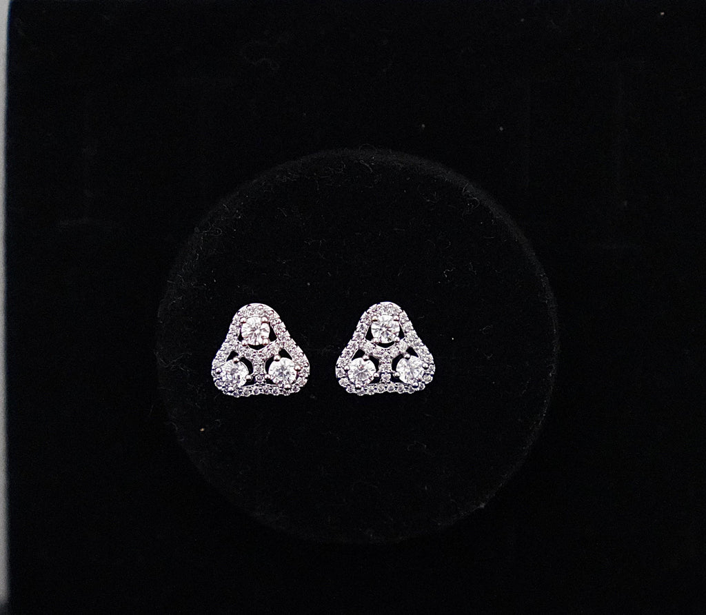 Triangle CZ Crystal Stud Earrings 18K Gold PVD · Waterproof Geometric Studs · Tarnish Free Stainless Steel · Minimalist Gift for Her