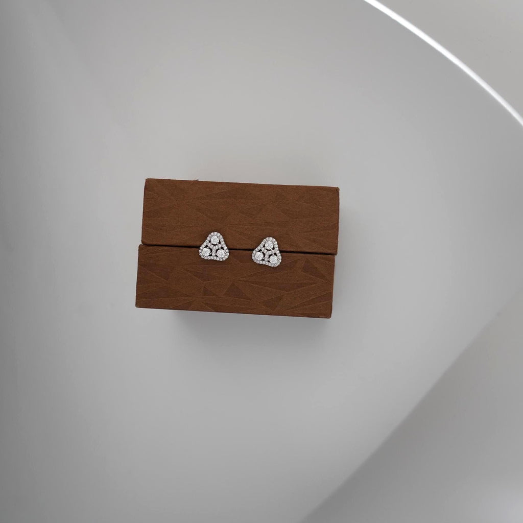 Triangle CZ Crystal Stud Earrings 18K Gold PVD · Waterproof Geometric Studs · Tarnish Free Stainless Steel · Minimalist Gift for Her