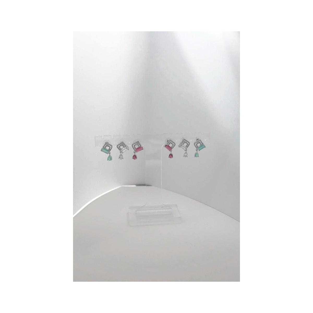 pink crystal drop earrings luxury