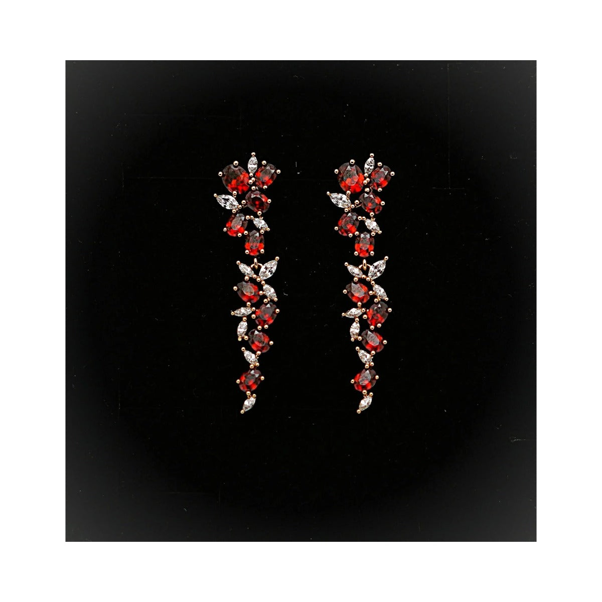ruby vine drop earrings luxury